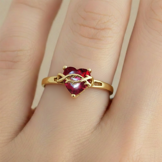 Anillo B #80 Ajustable Sagrado Corazón Rodinado