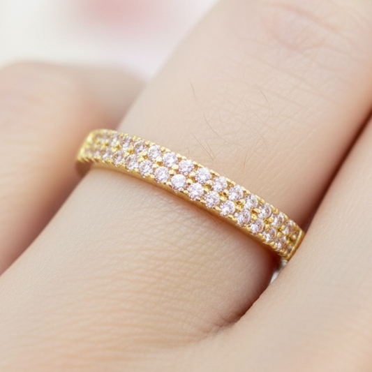 Anillo C #94 Ajustable Dorado Rodinado