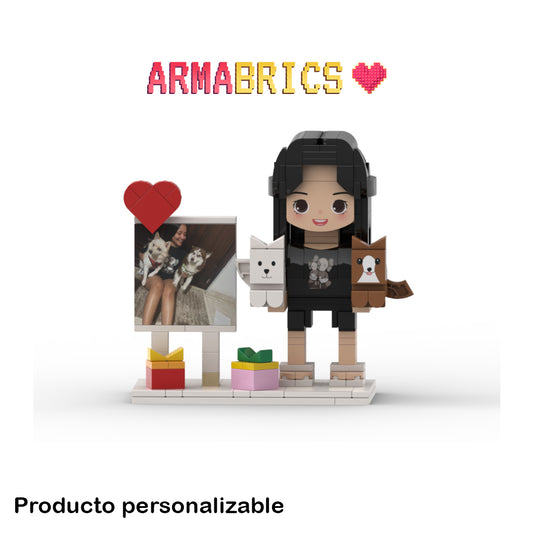 Armabrics 1 Persona Y 1 o 2 Mascotas Pequeñas + Foto + Base y Envió