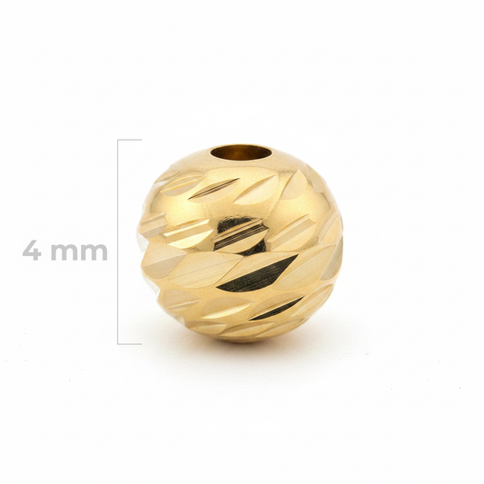 Balin Diamantado Oro Laminado 4mm Dorado