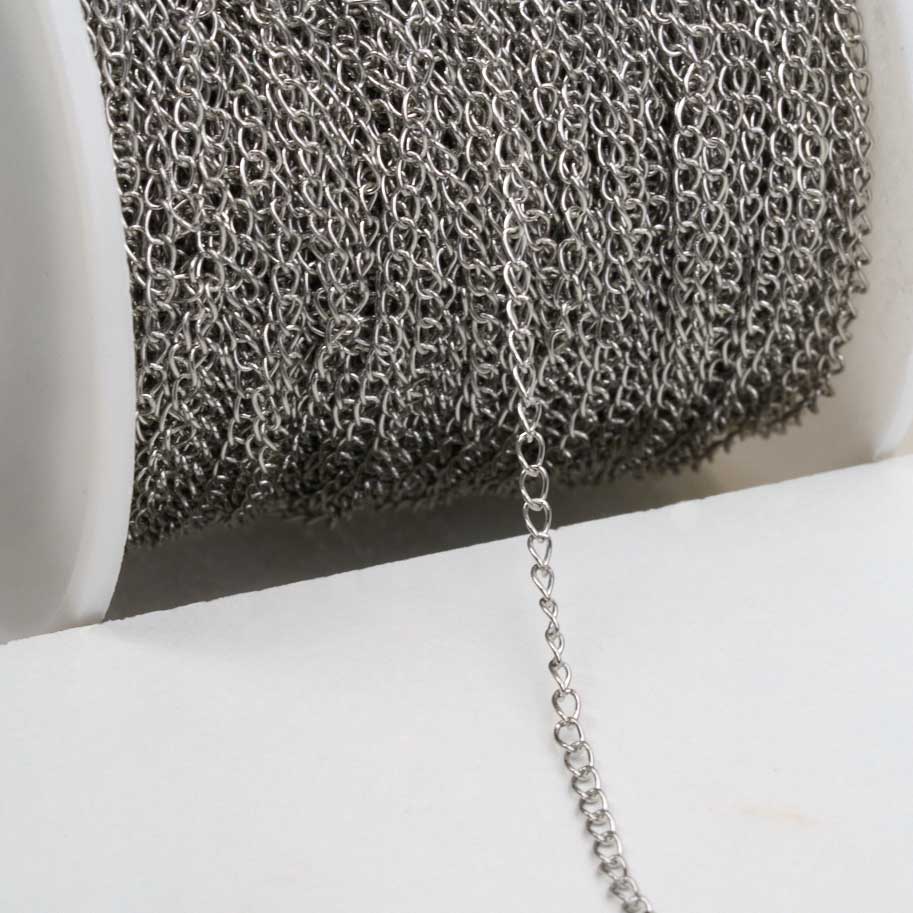 Cadena de Acero Por Metro Extensión Delgada Plateada Cadena de Acero Por Metro Extensión Delgada Plateada