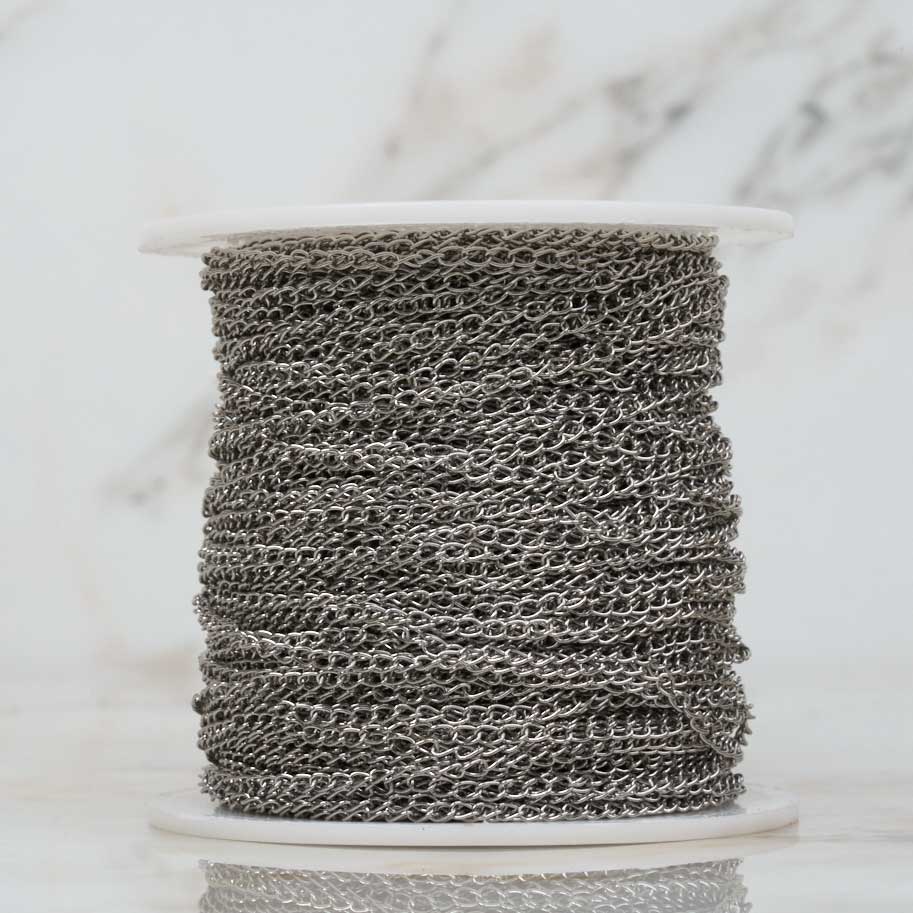 Cadena de Acero Por Metro Extensión Delgada Plateada Cadena de Acero Por Metro Extensión Delgada Plateada