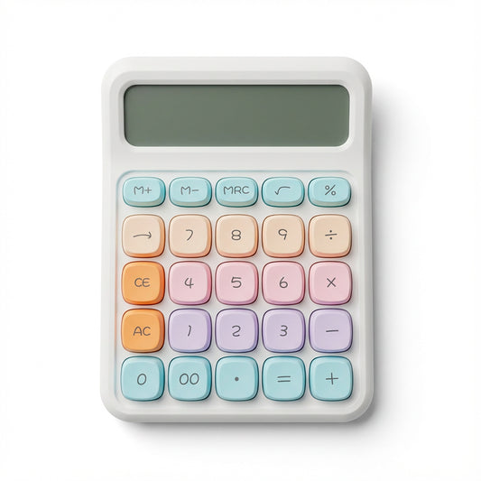 Calculadora Blanca Botones Pastel