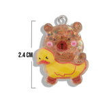 Dije Capibara Pato Con Glitter Acrílico Dije Capibara Pato Con Glitter Acrílico