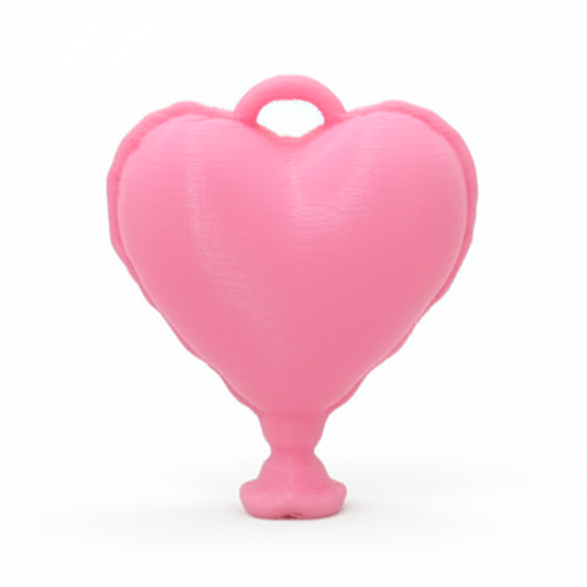 Corazón Globo Rosado 4 CM En Acrilico