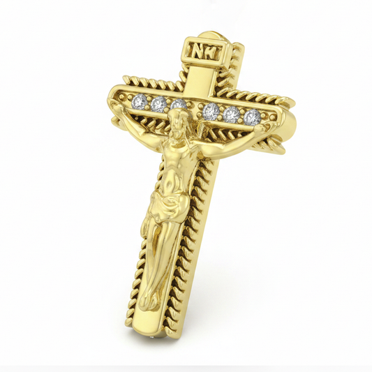 Cristo Rodinado Pasador Dorado