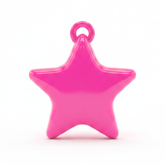 Dije Acrilico Estrella 1 Tono Fucsia
