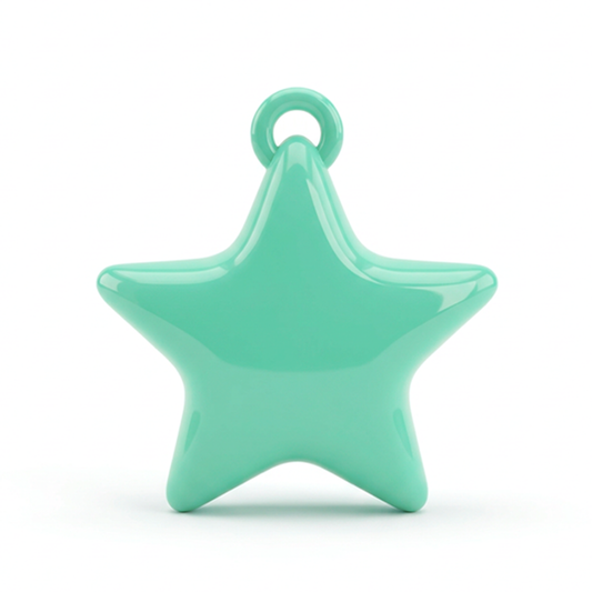 Dije Acrilico Estrella 1Tono verde menta