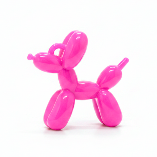 Dije Acrilico Perro Globo 1 Tono Fucsia