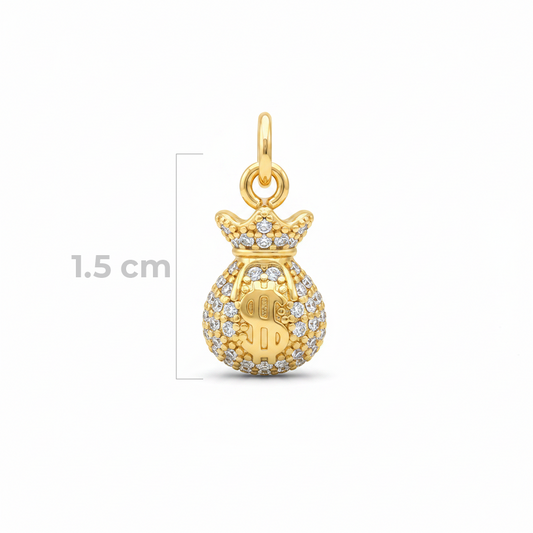 Dije Bolsa De Dinero Dorado Rodinado