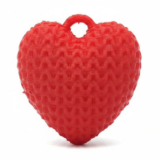 Dije Corazón Rojo 4Cm Tejido Collar Acrílico