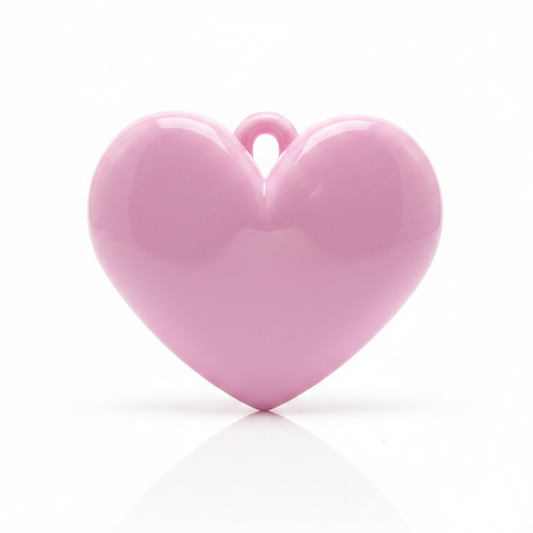 Dije Corazón Rosado Liso 3 Cm Acrílico