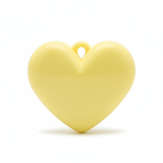 Dije Corazón Amarillo Pastel Liso 3 Cm Acrílico
