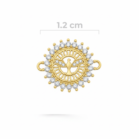 Dije Espiritu Santo Circones Pulsera Dorado Rodinado