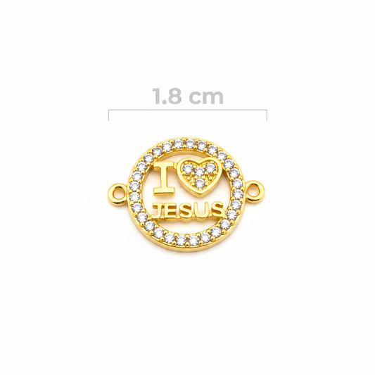 Dije I Love Jesus Pulsera Dorado Rodinada