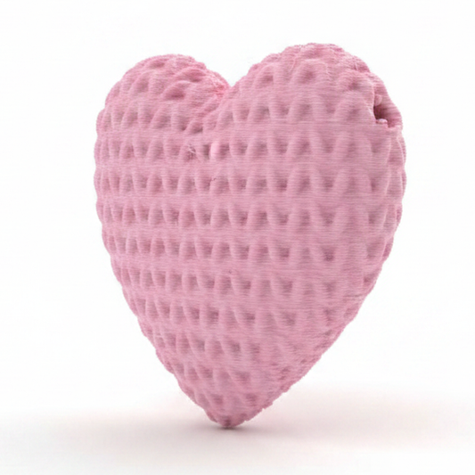 Dije Pasador Corazón Rosado 3Cm Tejido Acrílico
