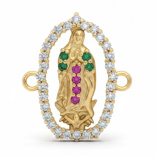 Dije Virgen Guadalupe Circones Oro Laminado
