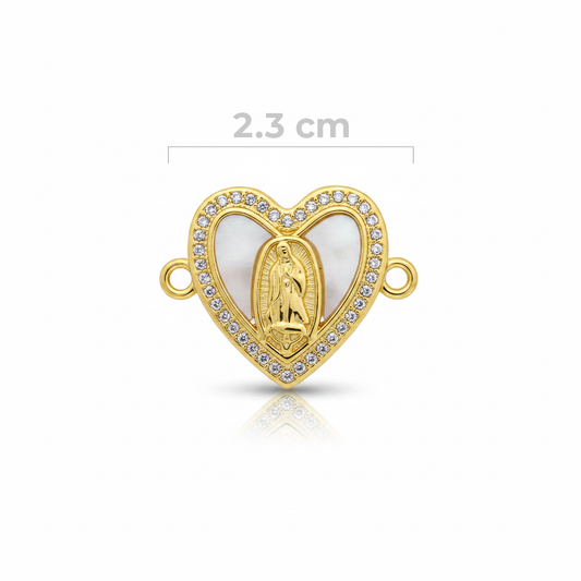 Dije Virgen Guadalupe Cora Con Nacar Dorado Rodinado