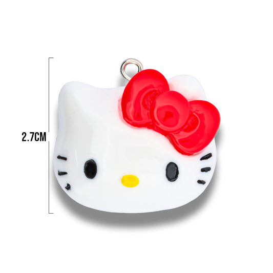 Dije Hello Kitty Carita Moño Rojo Acrilico