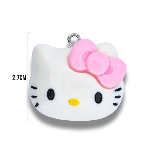 Dije Hello Kitty Carita Moño Rosado Acrilico
