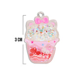 Dije Postre Hello Kitty Con Glitter Acrílico Dije Postre Hello Kitty Con Glitter Acrílico