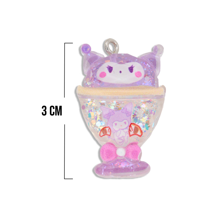 Dije Postre Kuromi Con Glitter Acrílico Dije Postre Kuromi Con Glitter Acrílico