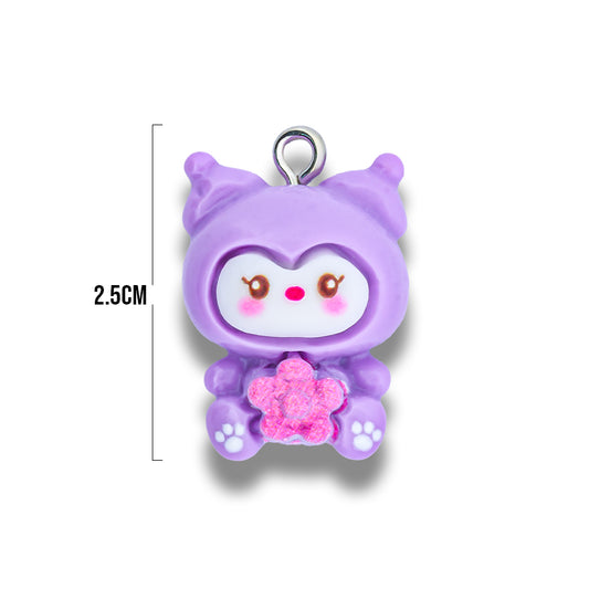 Dije Kuromi Lila Florecita Acrilico