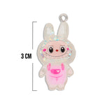Dije Labubu Blanco Boreal Con Glitter Acrílico Dije Labubu Blanco Boreal Con Glitter Acrílico
