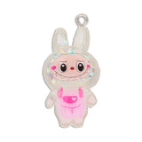 Dije Labubu Blanco Boreal Con Glitter Acrílico Dije Labubu Blanco Boreal Con Glitter Acrílico