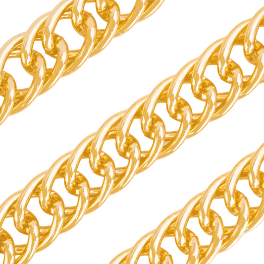 Cadena Eslabón Doble Cubano En Aluminio x Metro