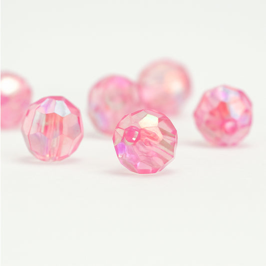 Bola Faceteada Rosado Boreal 8mm