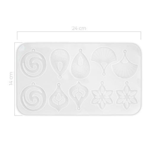 Molde De Silicona Aretes 24cm x 14cm Para Resina