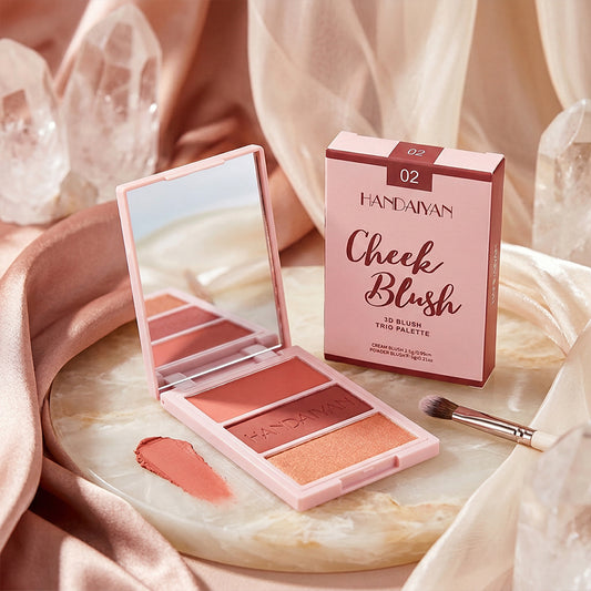 Paleta De Rubor x3 Handaiyan (Cajita Rosada) 2