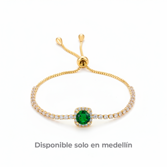 Pulsera Ajustable 1 Cuadro Verde