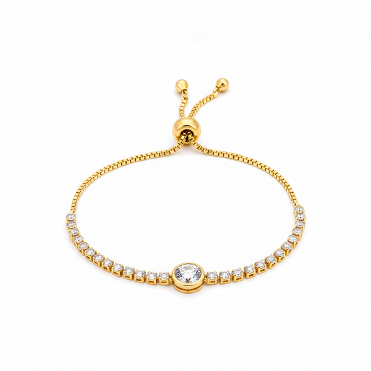 Pulsera Ajustable Circon Central Stras