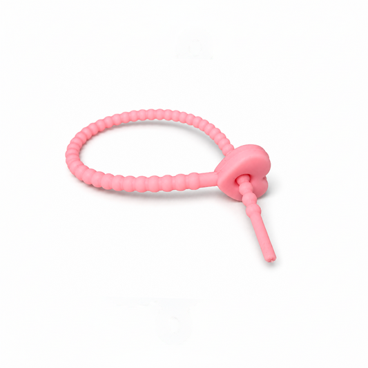 Pulsera Cordón Neopreno Corazon Rosado Claro