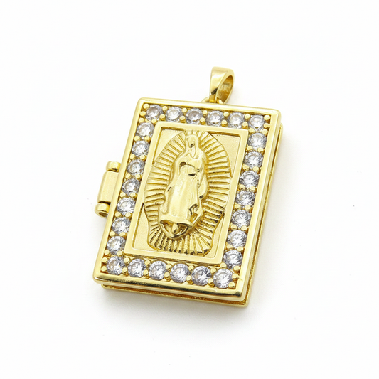 Relicario Virgen Guadalupe Dorado Rodinado