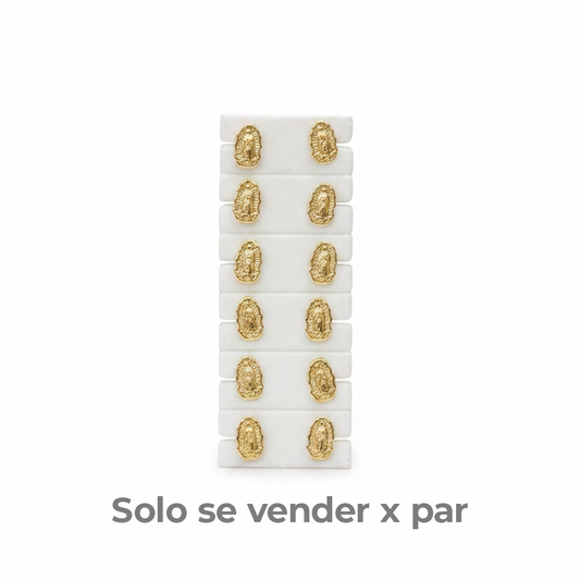 Topos Virgen Guadalupe Oro Laminado x par