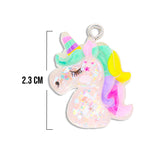 Dije Unicornio Con Glitter Acrílico Dije Unicornio Con Glitter Acrílico