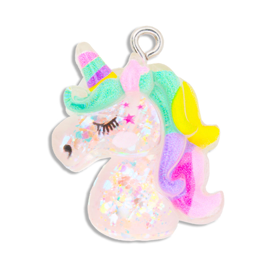 Dije Unicornio Con Glitter Acrílico Dije Unicornio Con Glitter Acrílico