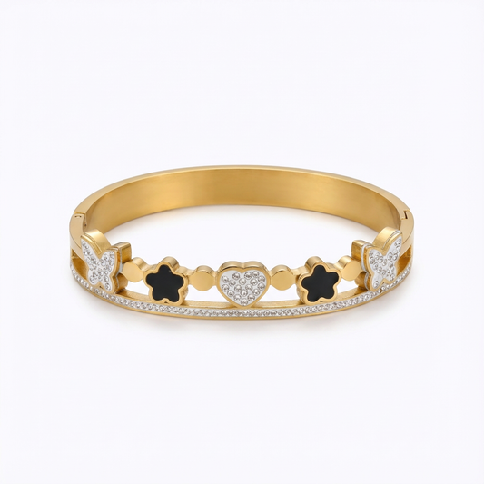 Brazalete Figuras Acero Dorado