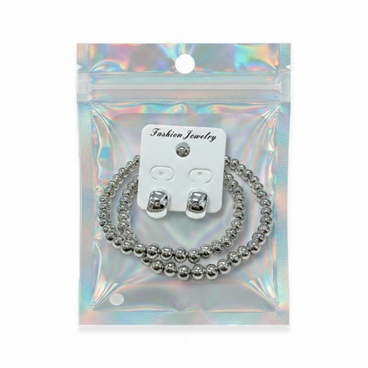 Kit Collar + Topos Plateado