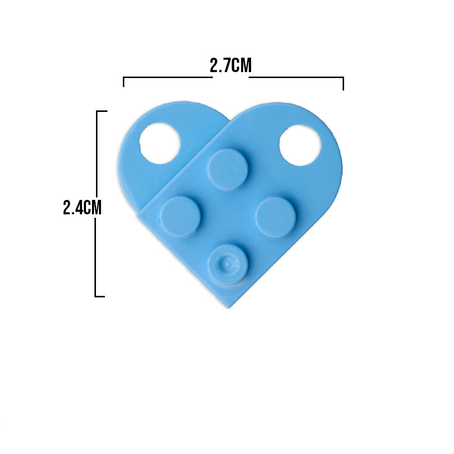 Dije Corazón Lego Azul Acrílico