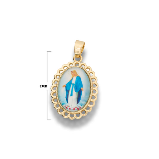 Dije Virgen De La Milagrosa Para Recamar Dorado Rodinado