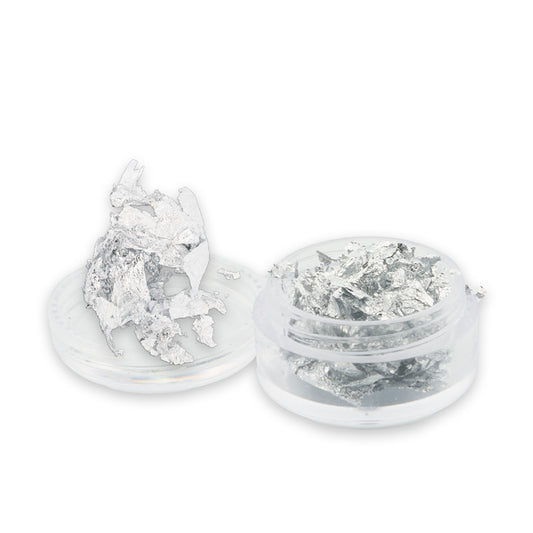 Papel De Plata Para Decorar Resina/Uñas/Velas + Envase Acrílico