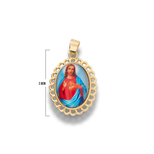 Dije Sagrado Corazón De Jesús Para Recamar Dorado Rodinado