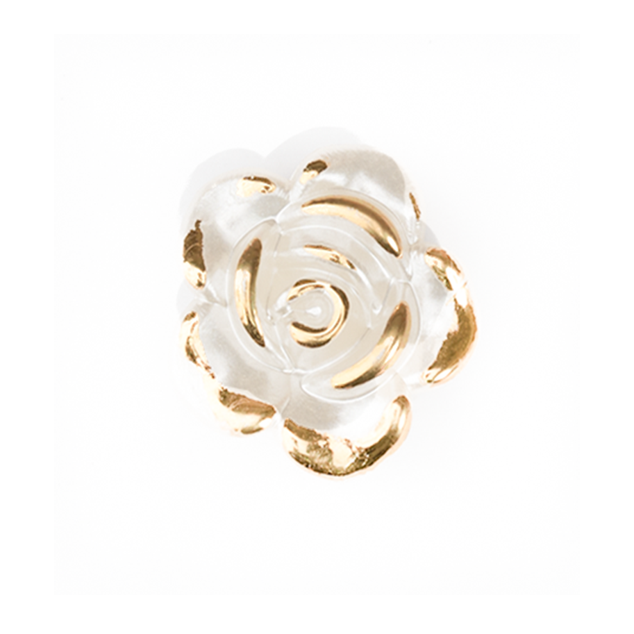 Rosa Plástica Blanca Gold 12mm x Unidad