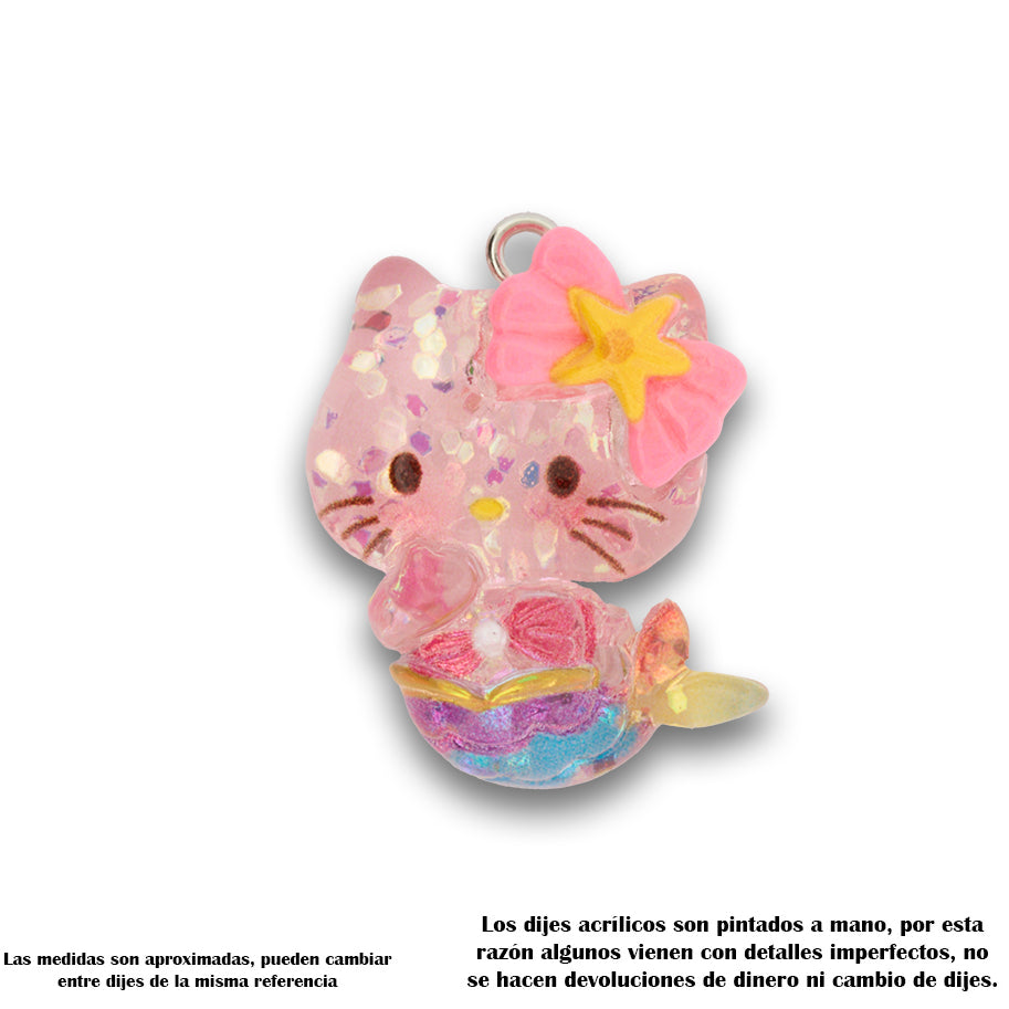 Dije Acrílico Hello Kitty Sirena