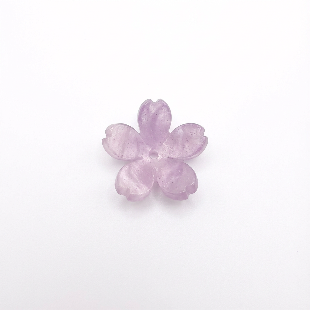 Flor Mediana Nacarada Lila Acrílico