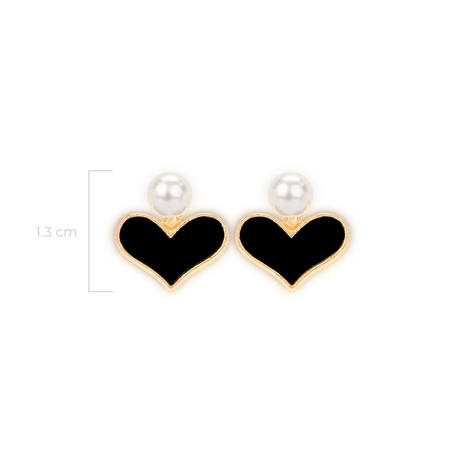 Topos Economy Corazón Negro Perla Fantasía x Par